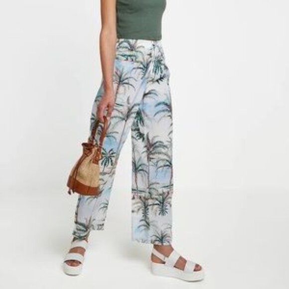 Topshop Hawaiian Wide Leg Trousers - Picture 1 of 8